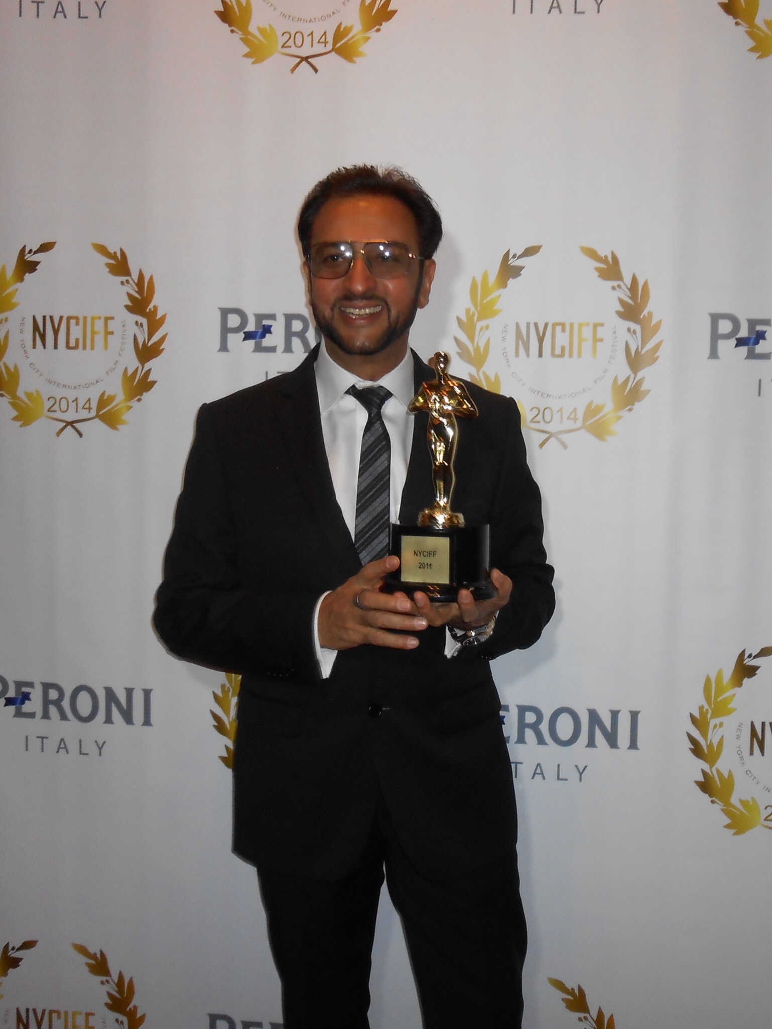 Gulshan Grover at NYCIFF 2014 awarded foroutstanding work as an actor across continents, bringing synergy between Indian and American cinema and promoting Bollywood films in the U.S.A.