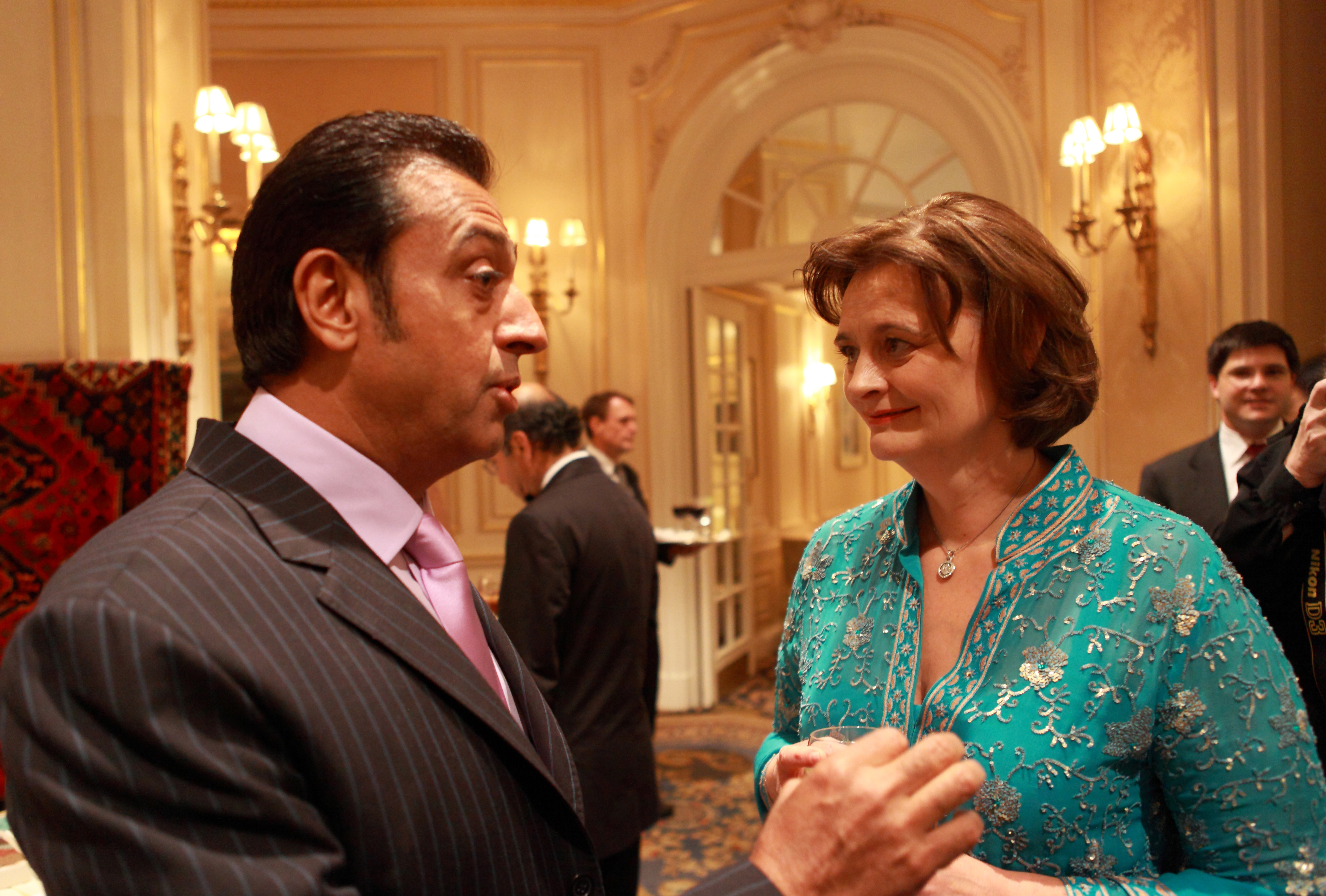 Gulshan Grover with Cherry Blair at a Charity Event in UK