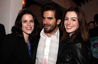 Neve Campbell, Anne Hathaway and Eli Roth