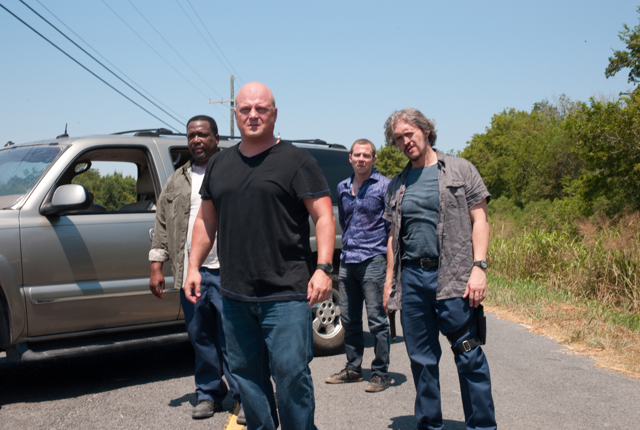 Still of Clifton Collins Jr., Michael Chiklis, Wendell Pierce and Micah Hauptman in Parkeris (2013)