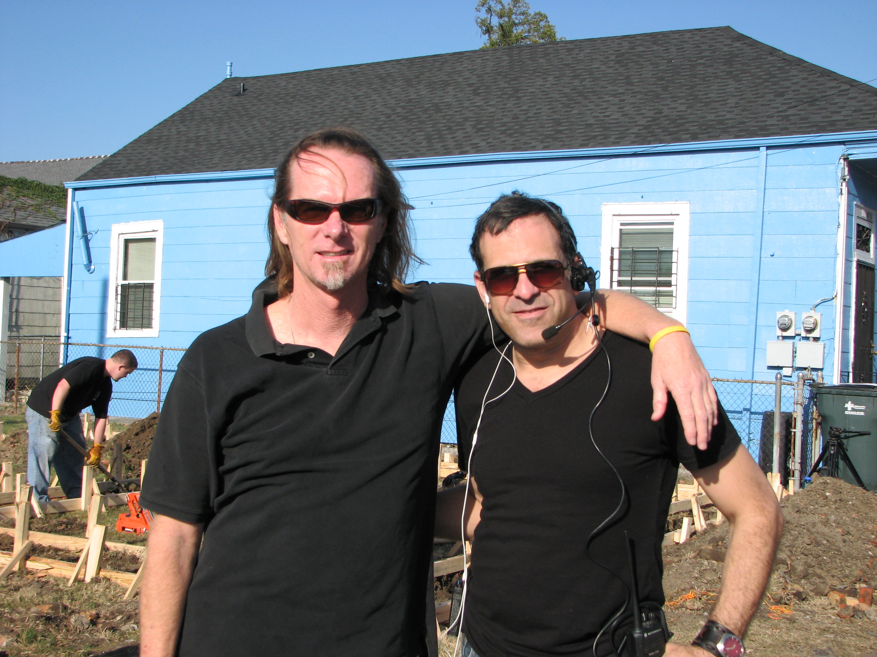 Stan Bertheaud and Michael Selditch (creators) on location in New Orleans shooting Architecture School.