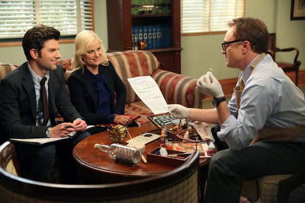 Still of Adam Scott, Amy Poehler and Bradley Whitford in Parks and Recreation (2009)