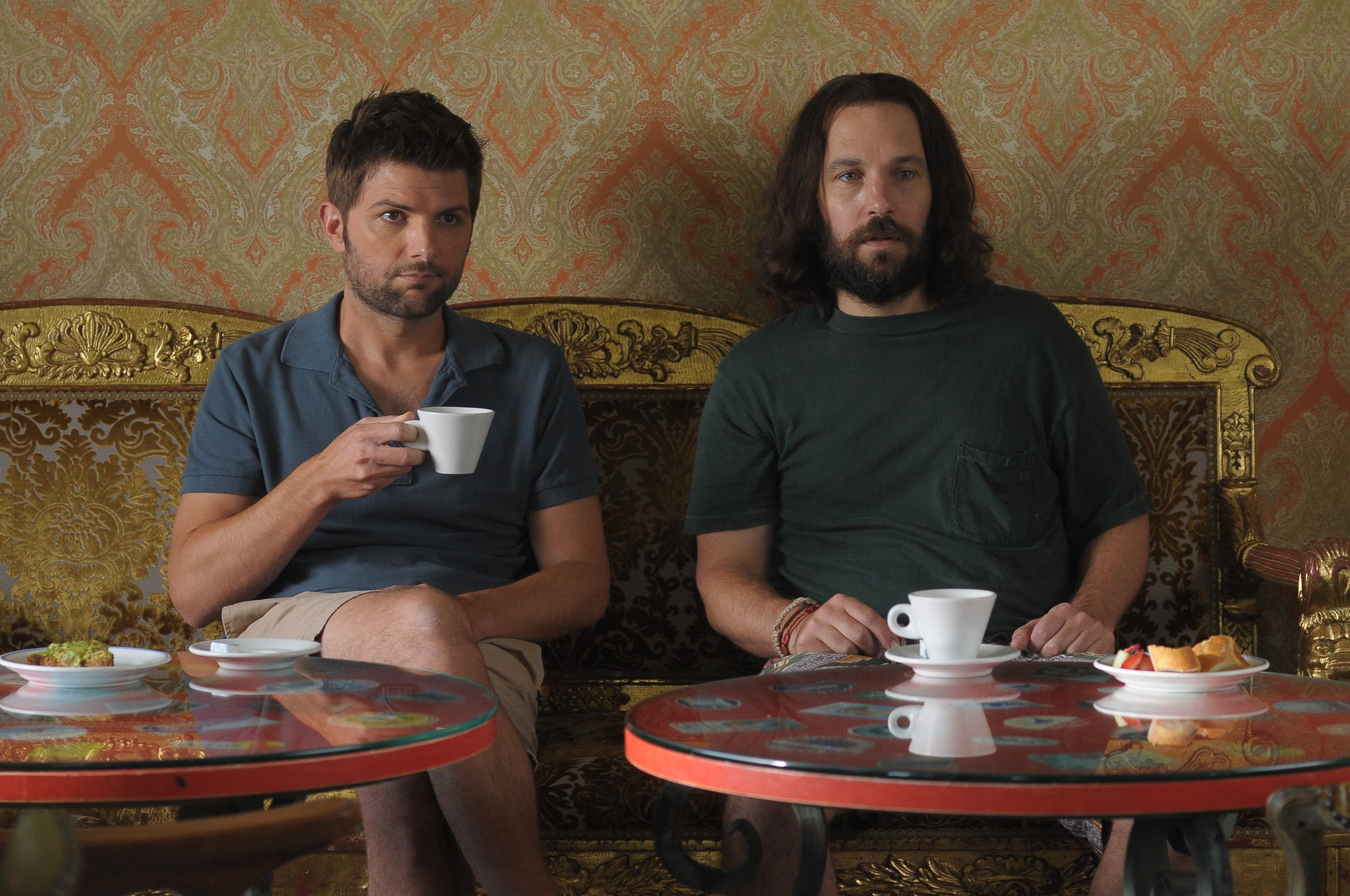 Still of Adam Scott and Paul Rudd in Our Idiot Brother (2011)