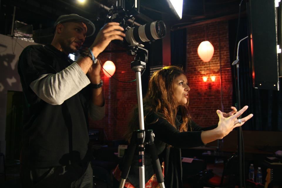 Director Patricia Chica during the production of a music video.