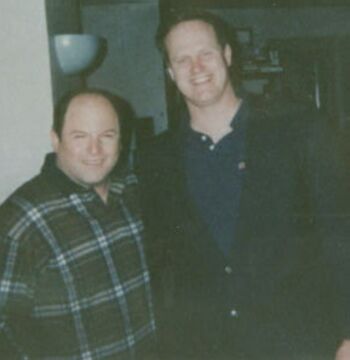 Rich on the set of Sienfeld with Jason Alexander.