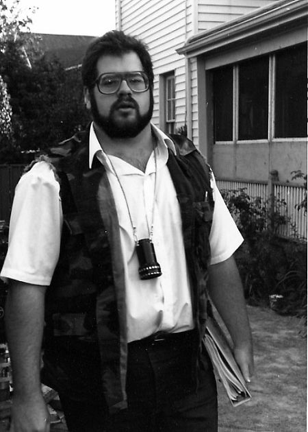 John Fasano directing the horror film BLACK ROSES in Hamilton, Ontario in 1987