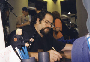 Producer/Writer John Fasano signing autographs for UNIVERSAL SOLDIER: THE RETURN at a recent SAN DIEGO COMIC CON.