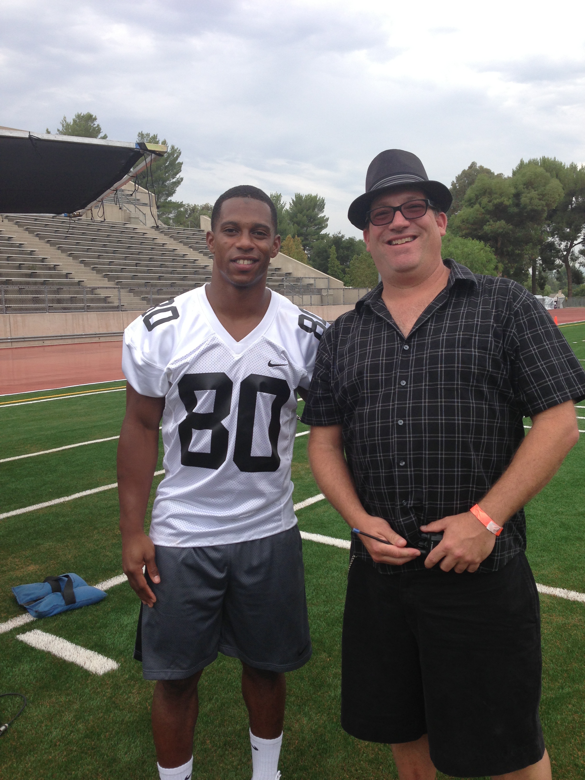 Victor Cruz NY giants and Producer Don Dunn on 2013 Commercial Shoot