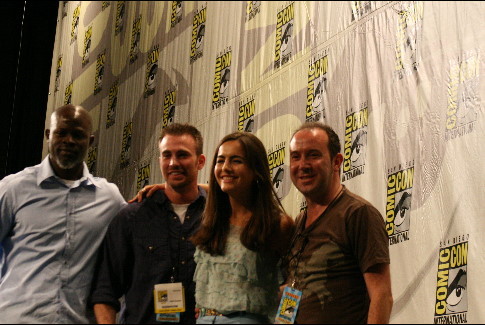 Camilla Belle, Djimon Hounsou, Paul McGuigan and Chris Evans at event of Push (2009)