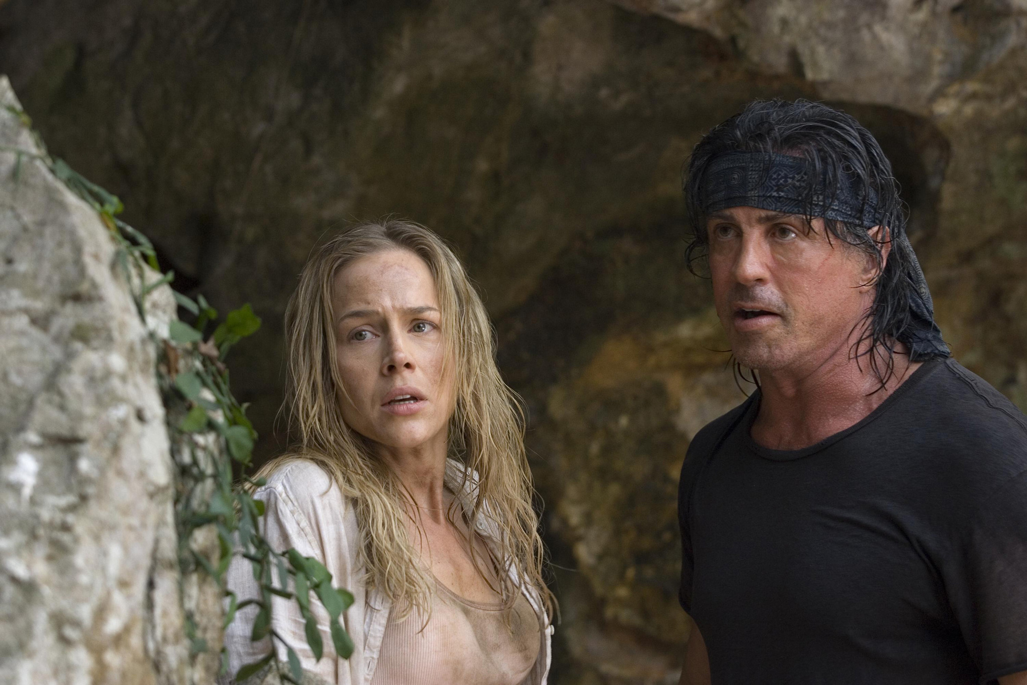 Still of Sylvester Stallone and Julie Benz in Rambo (2008)