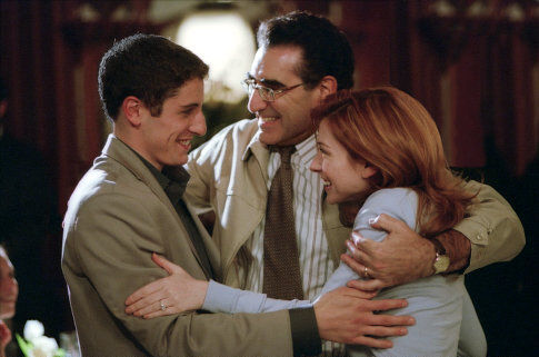 Still of Jason Biggs, Alyson Hannigan and Eugene Levy in American Wedding (2003)