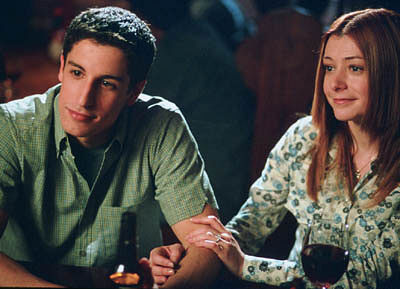 Still of Jason Biggs and Alyson Hannigan in American Wedding (2003)