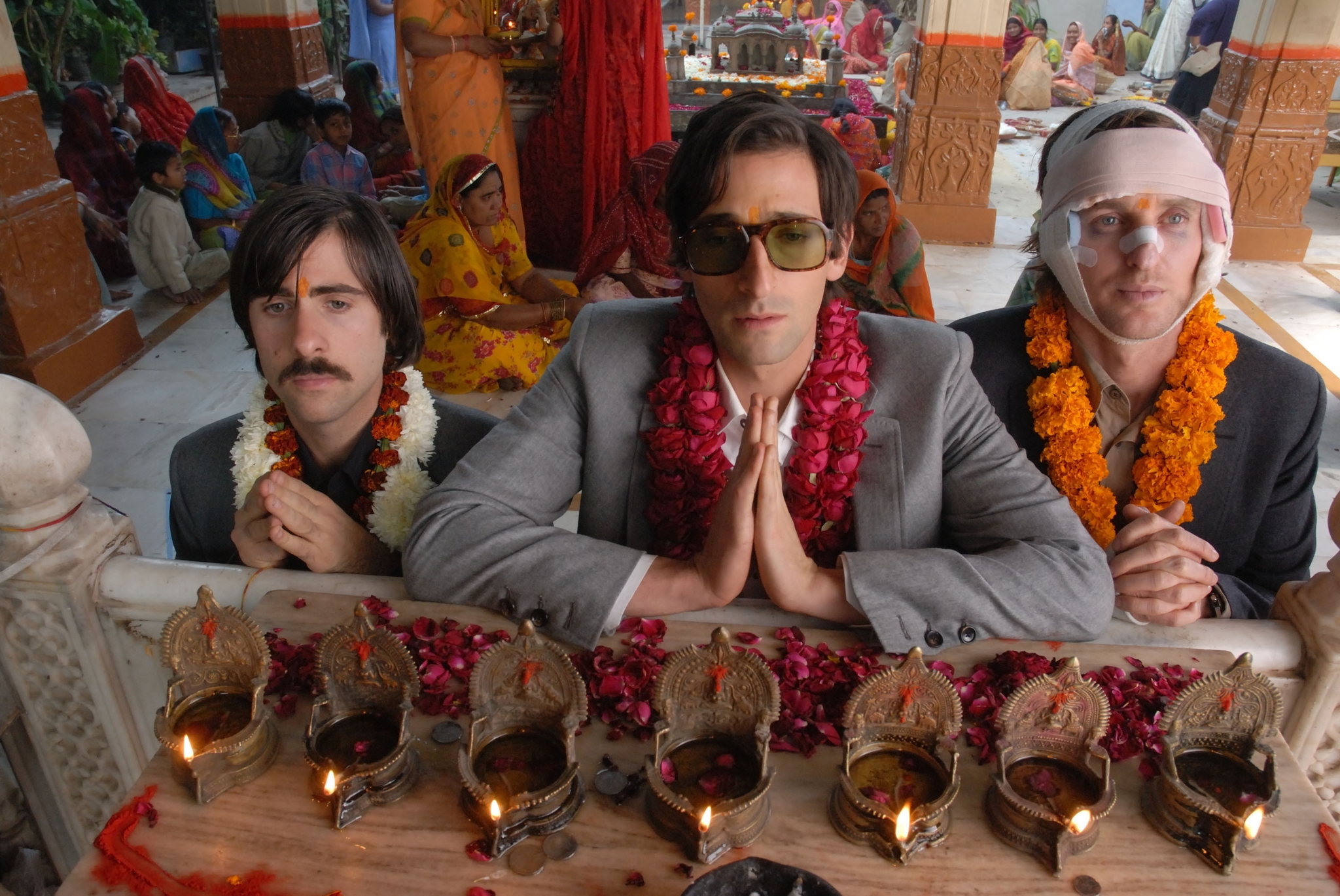 Still of Adrien Brody, Jason Schwartzman and Owen Wilson in The Darjeeling Limited (2007)