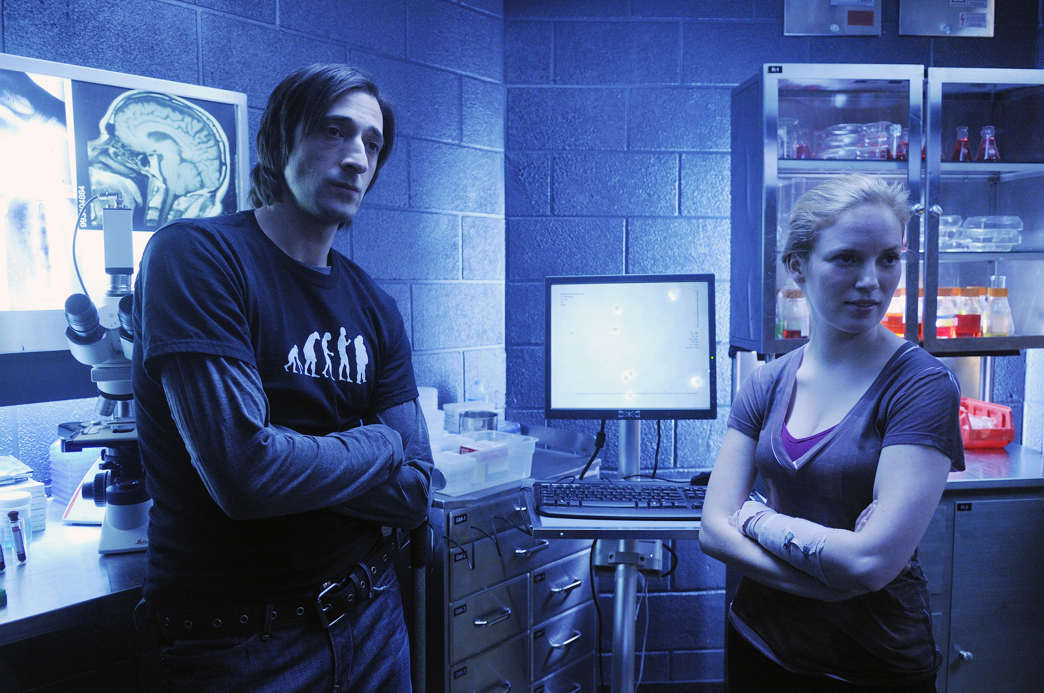 Still of Sarah Polley and Adrien Brody in Splice (2009)