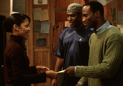 Still of Monica Calhoun, Morris Chestnut and Taye Diggs in The Best Man (1999)