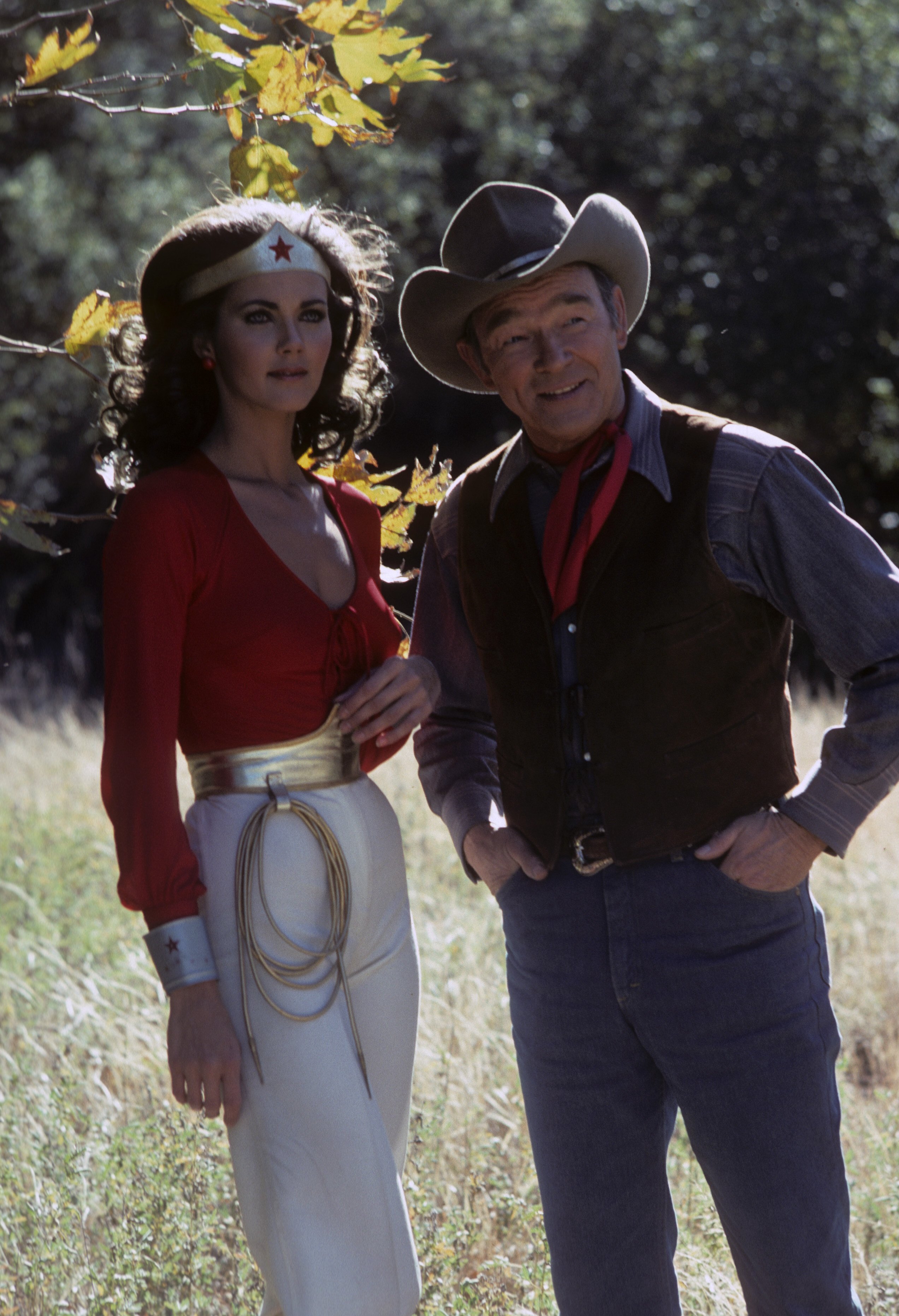 Still of Roy Rogers and Lynda Carter in Wonder Woman (1975)