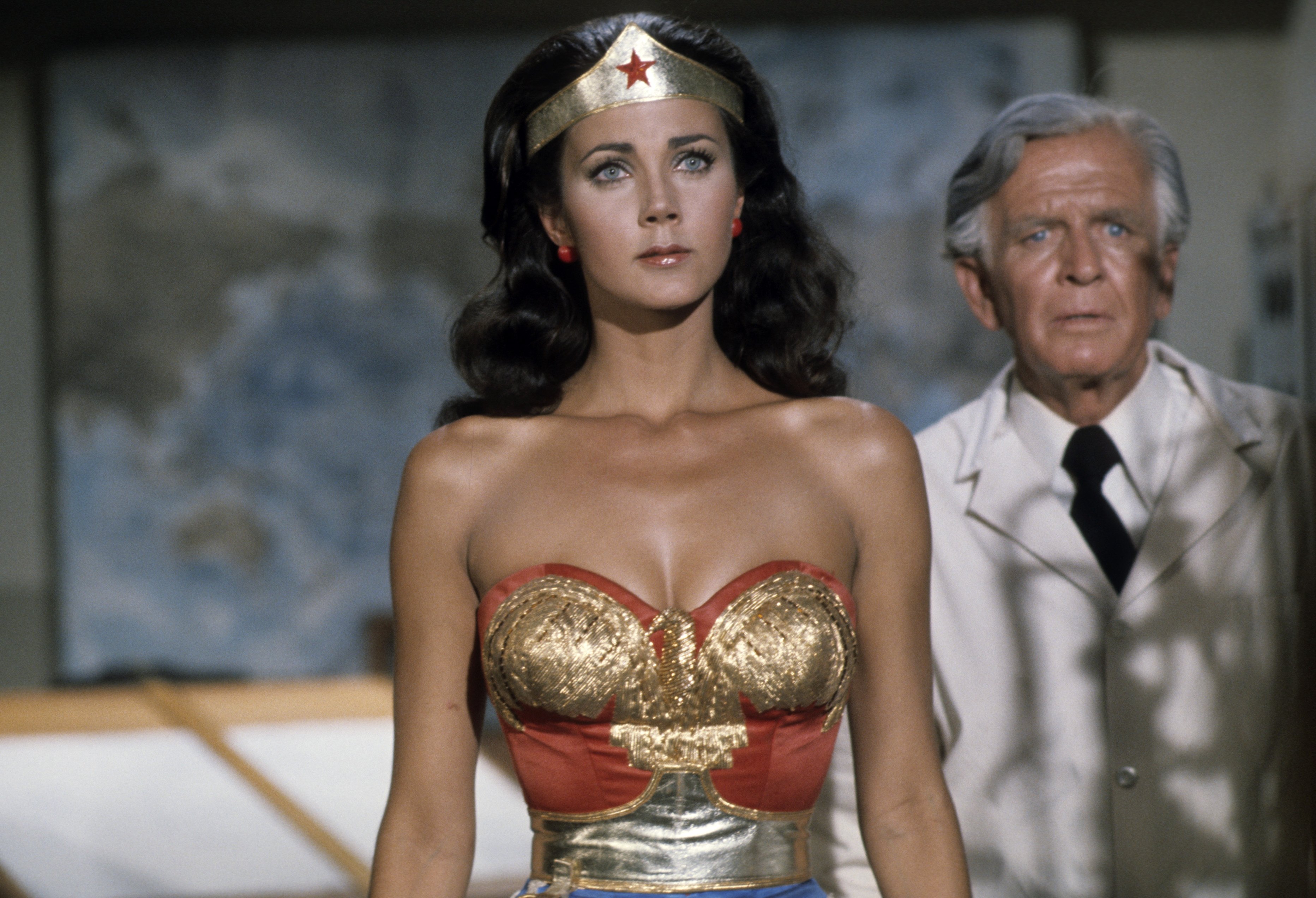 Still of Lynda Carter and Hayden Rorke in Wonder Woman (1975)