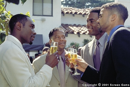 Celebrating friendship, Jackson (Morris Chestnut,) Derrick (D.L. Hughley,) Brian (Bill Bellamy) and Terry (Shemar Moore) make a toast to their future