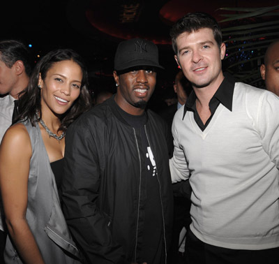 Sean Combs, Robin Thicke and Paula Patton