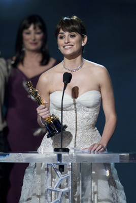 PenÂlope Cruz accepts the Oscar® for Actress in a Supporting Role for her role in 