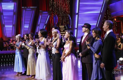 Still of John Ratzenberger, Billy Ray Cyrus, Joey Fatone, Ian Ziering, Laila Ali and Apolo Ohno in Dancing with the Stars (2005)