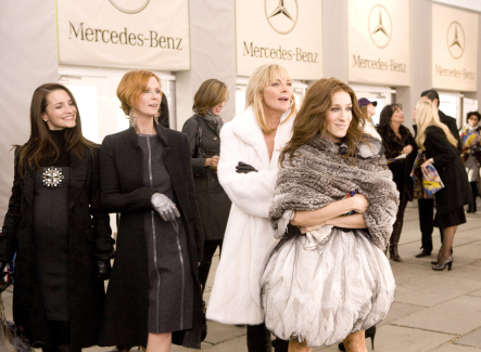 Still of Kim Cattrall, Sarah Jessica Parker, Kristin Davis and Cynthia Nixon in Seksas ir miestas (2008)