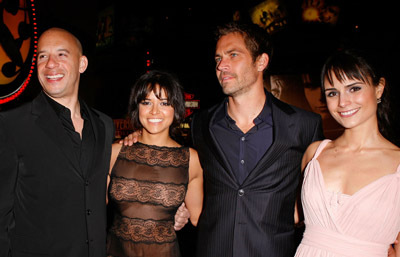 Vin Diesel, Jordana Brewster, Michelle Rodriguez and Paul Walker at event of Greiti ir Isiute 4 (2009)