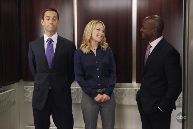 Still of Taye Diggs, Jay Harrington and Andrea Anders in Better Off Ted (2009)