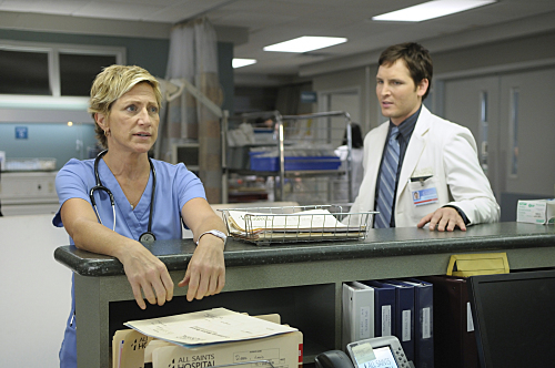 Still of Peter Facinelli and Edie Falco in Nurse Jackie (2009)