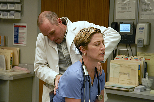 Still of Edie Falco and Peter Schulze in Nurse Jackie (2009)