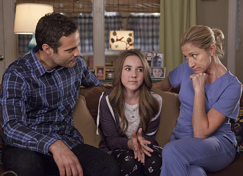Still of Edie Falco, Dominic Fumusa and Ruby Jerins in Nurse Jackie (2009)