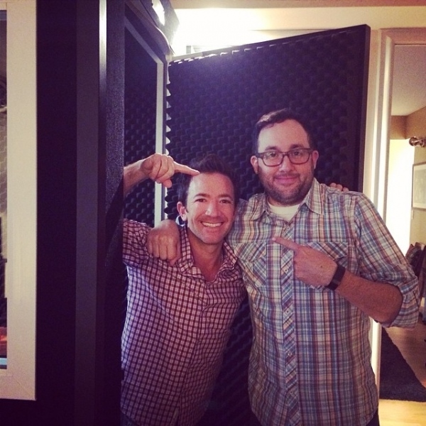David Faustino and P.J. Byrne - recording session for 