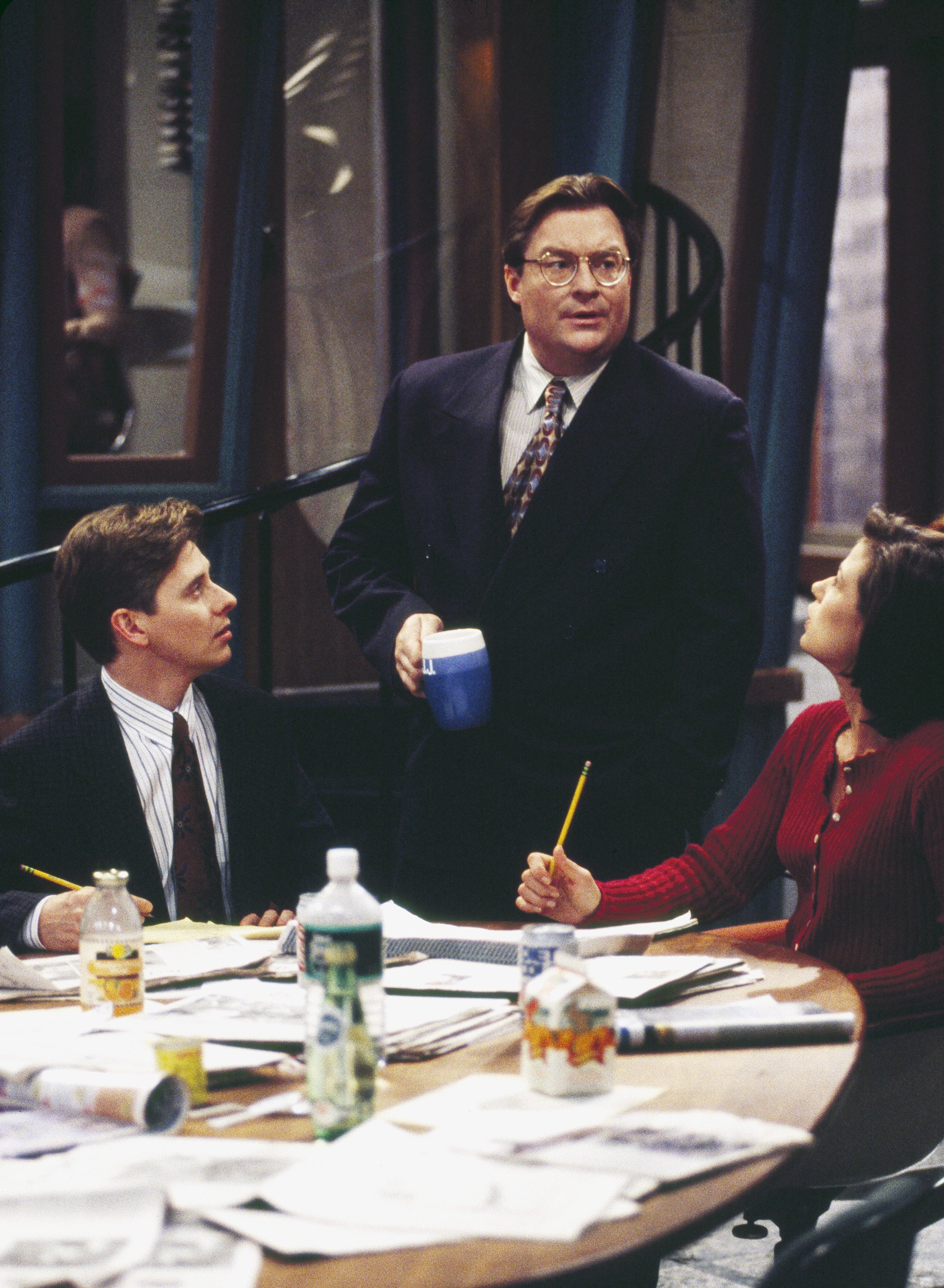 Still of Dave Foley, Maura Tierney and Stephen Root in NewsRadio (1995)