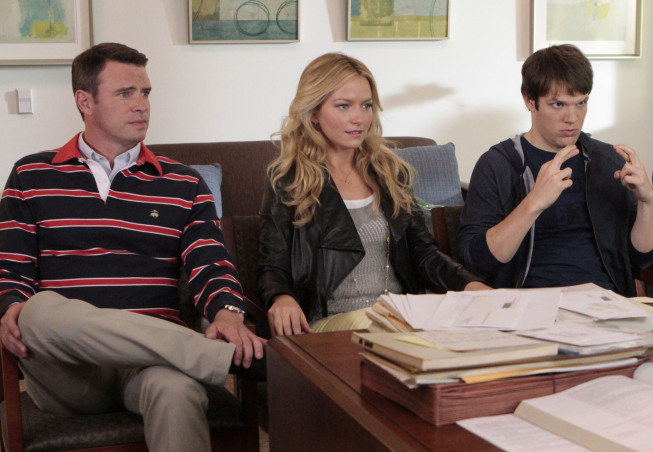 Still of Scott Foley, Becki Newton and Jake Lacy in Goodwin Games