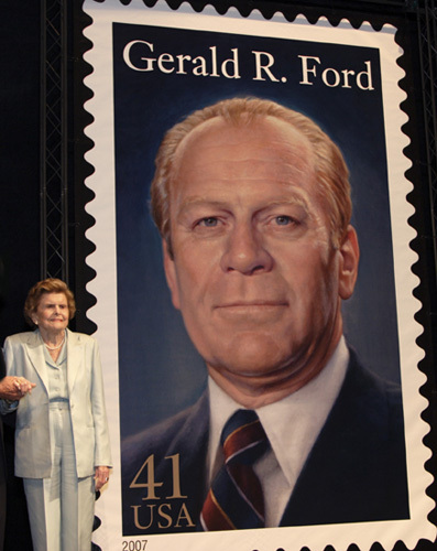 Betty Ford at the USPS Gerald Ford stamp unveiling in Rancho Mirage, CA