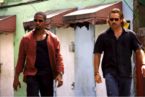 Still of Jamie Foxx and Colin Farrell in Miami Vice (2006)