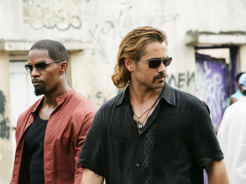 Still of Jamie Foxx and Colin Farrell in Miami Vice (2006)