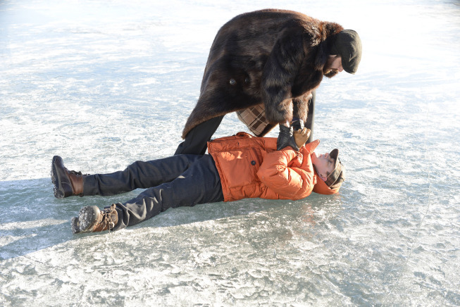 Still of Adam Goldberg and Martin Freeman in Fargo (2014)