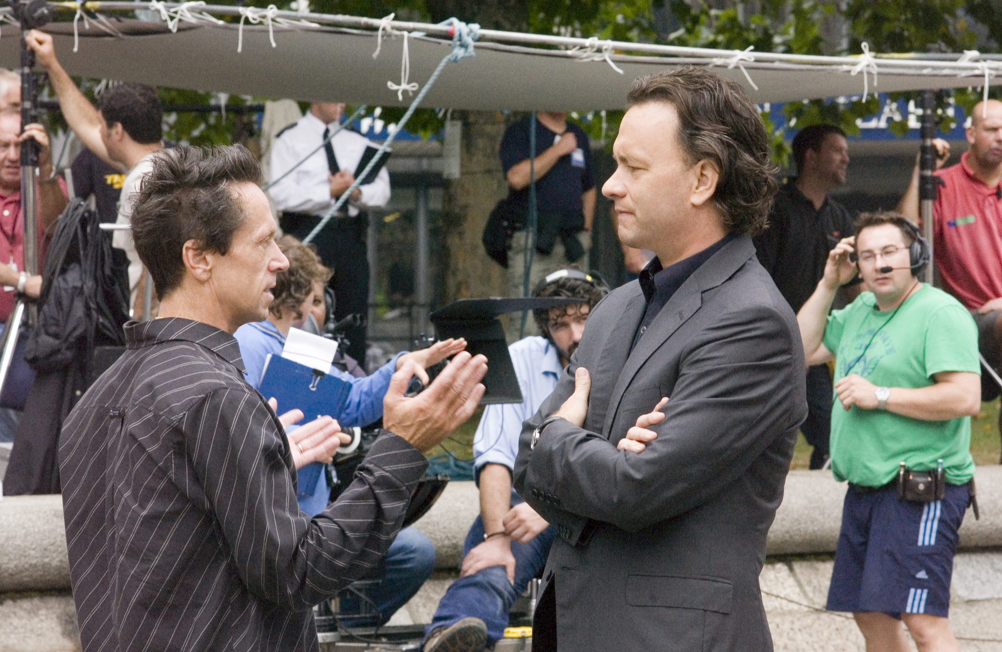 Still of Tom Hanks and Brian Grazer in The Da Vinci Code (2006)