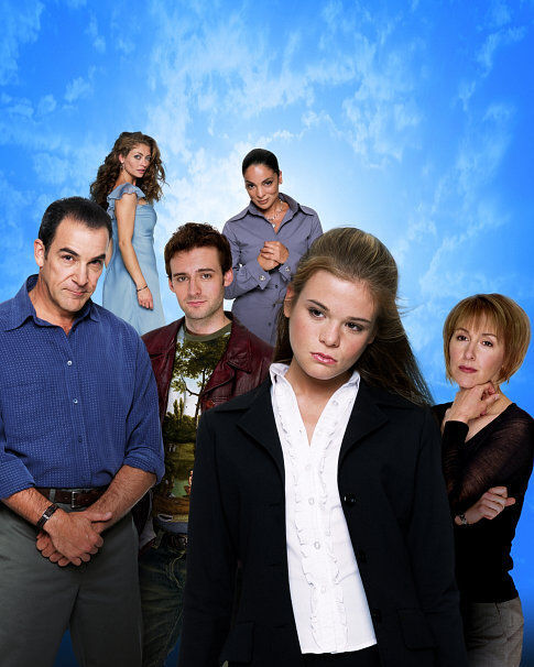 (Clockwise from bottom left) Mandy Patinkin as Rube, Rebecca Gayheart as Betty, Jasmine Guy as Roxy, Cynthia Stevenson as Joy Lass, Ellen Muth as George and Callum Blue as Mason