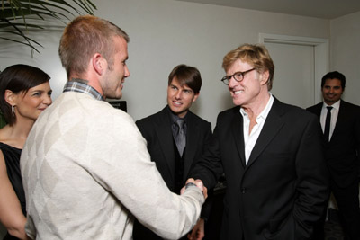 Tom Cruise, Robert Redford, Katie Holmes and David Beckham at event of Lions for Lambs (2007)