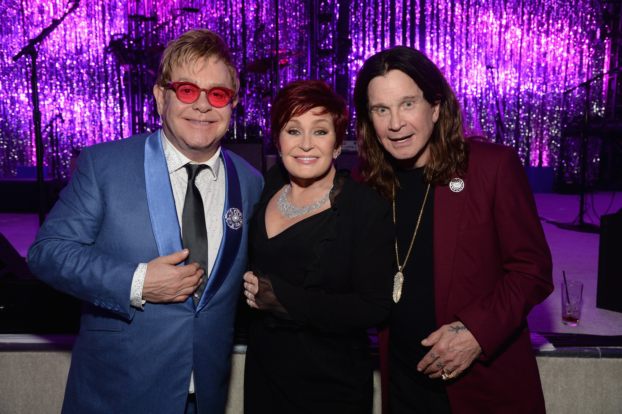 Elton John, Ozzy Osbourne and Sharon Osbourne at event of The Oscars (2015)