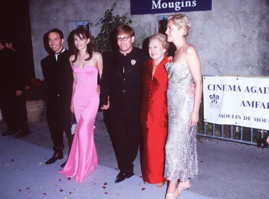 Elizabeth Hurley, Sharon Stone and Elton John