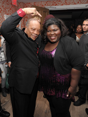 Quincy Jones and Gabourey Sidibe at event of Precious (2009)