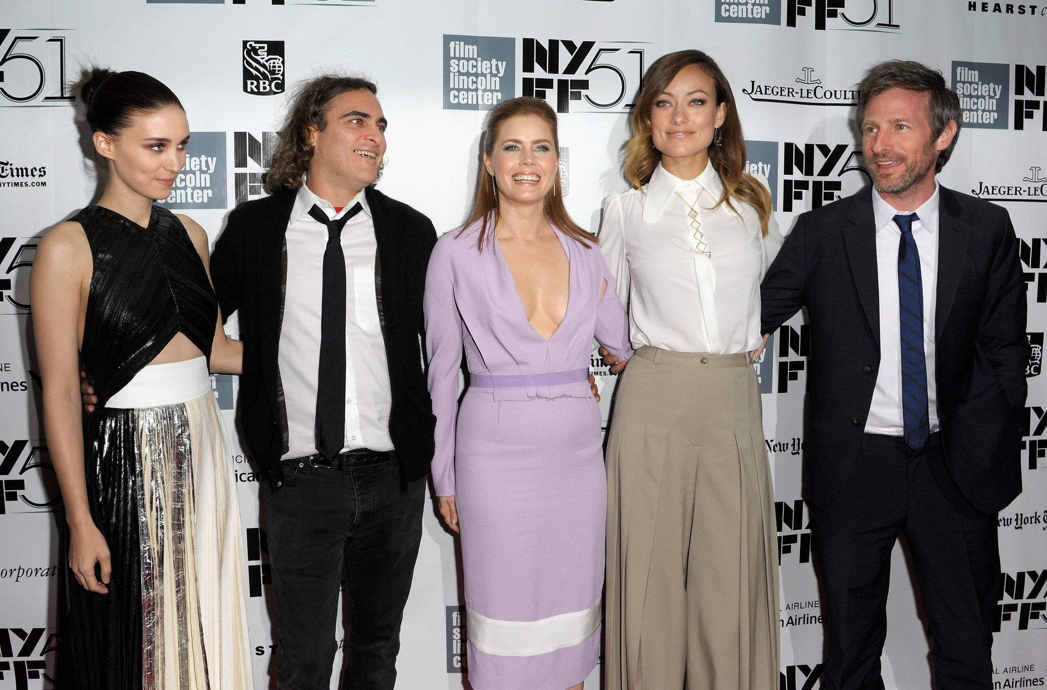 Joaquin Phoenix, Spike Jonze, Amy Adams, Olivia Wilde and Rooney Mara at event of Ji (2013)
