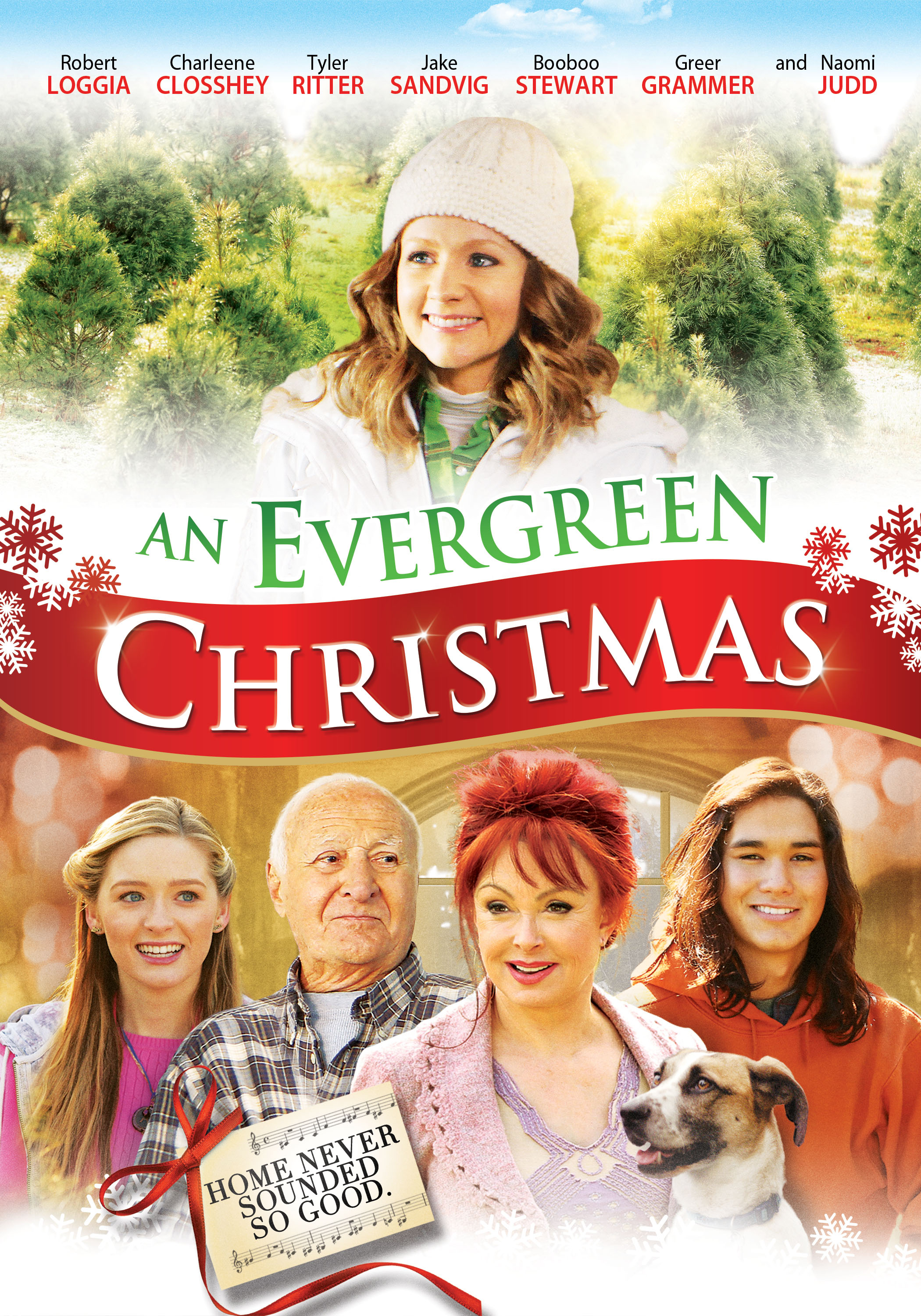 Naomi Judd, Robert Loggia, Booboo Stewart, Charleene Closshey and Greer Grammer in An Evergreen Christmas (2014)