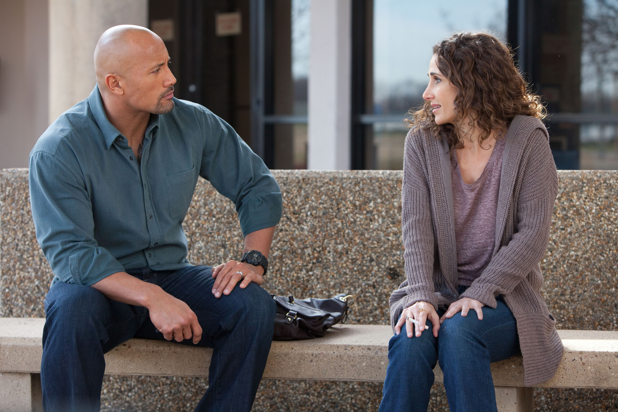 Still of Melina Kanakaredes and Dwayne Johnson in Snitch (2013)