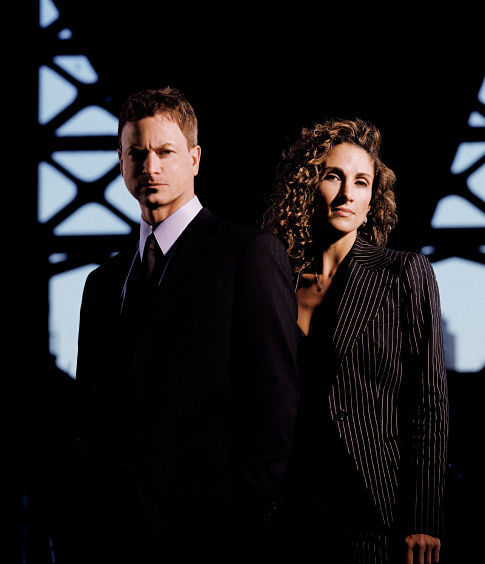 Still of Gary Sinise and Melina Kanakaredes in CSI Niujorkas (2004)