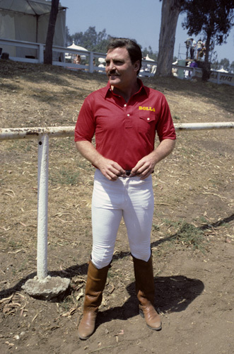 Stacy Keach playing polo