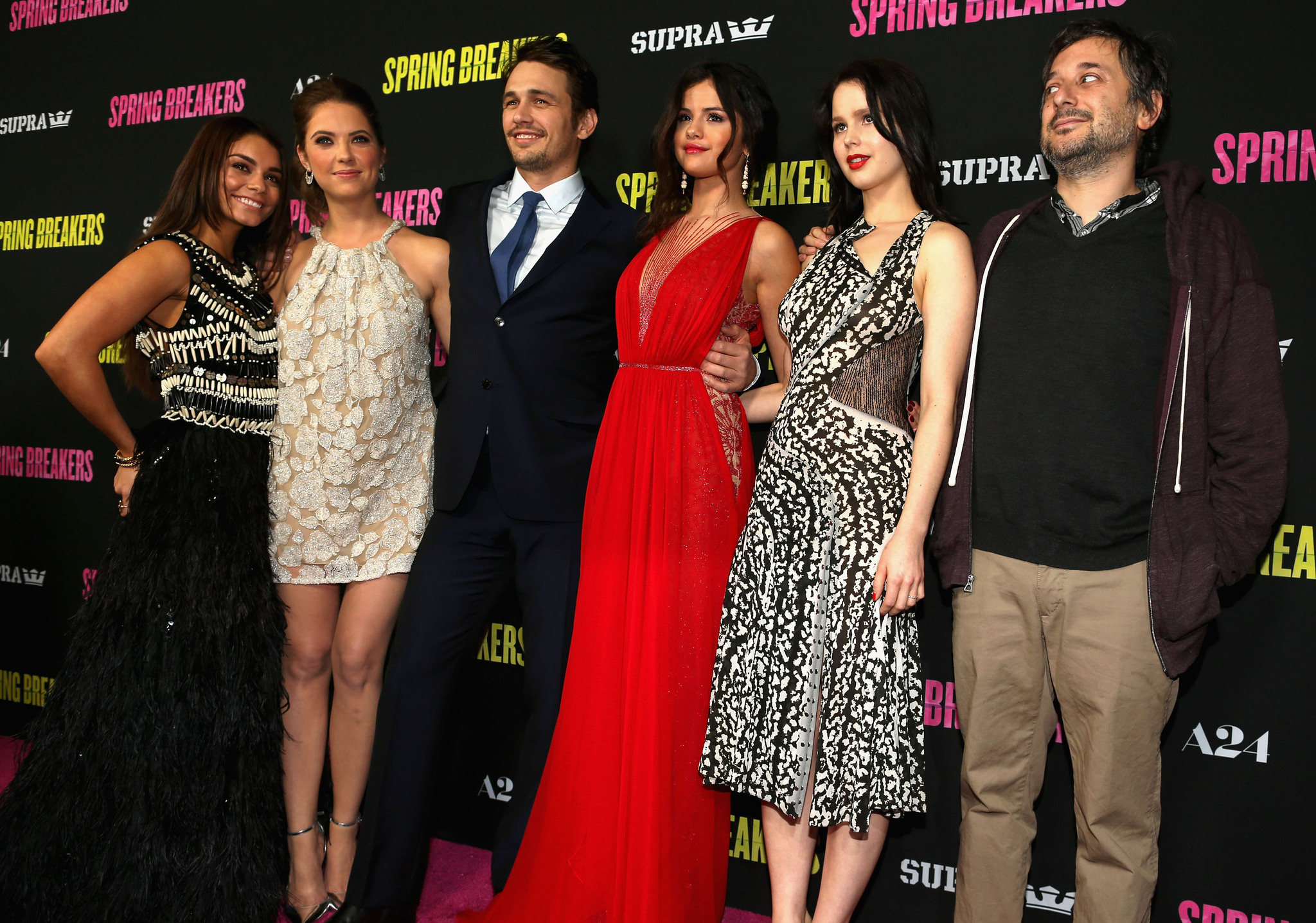 Harmony Korine, James Franco, Vanessa Hudgens, Selena Gomez, Ashley Benson and Rachel Korine at event of Laukines atostogos (2012)